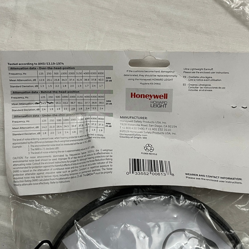 NEW Honeywell Howard Leight QM24+ Earmuffs OS Red Adjustable Safety - Picture 3 of 5